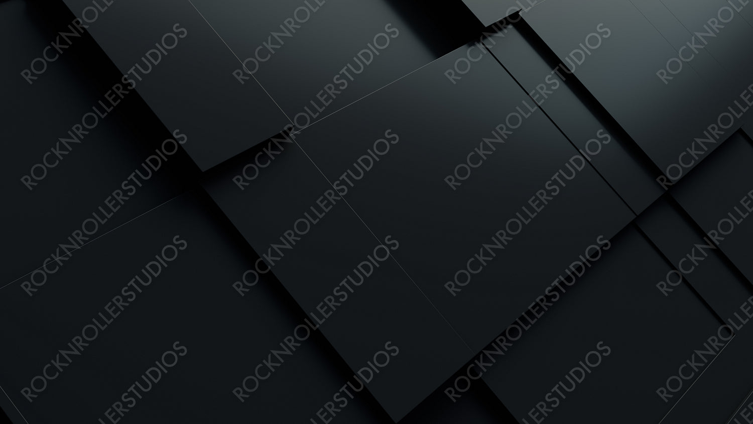 Dark tech background, with a geometric 3D structure. Clean, minimal design with simple black futuristic forms. 3D render