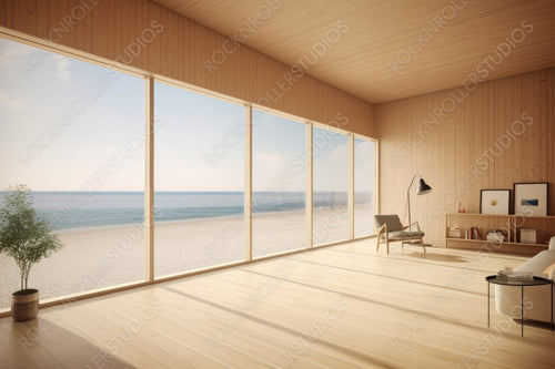 Natural Interior Design Background. Stylish Room. Generative AI.