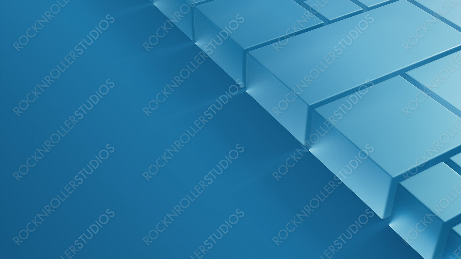 Frosted Glass Shapes on a Blue Surface. Futuristic Tech Design with copy space. 3D Render.