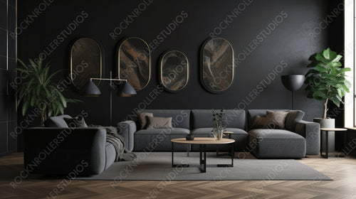 Contemporary Interior Design Background. Modern Living Room. Generative AI.