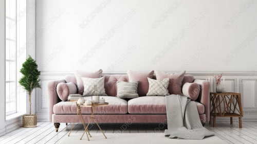 Modern livingroom Background. Contemporary Interior Design. Generative AI.