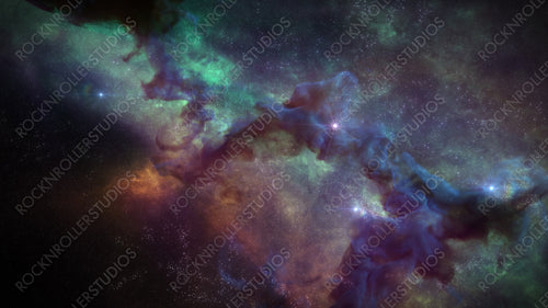 Galaxy Background, with Stars and colorful Nebula Clouds. Outer Space Astronomy image showing an Interstellar Celestial view of the Cosmos beyond The Milky Way.