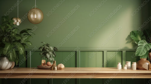 Modern Kitchen. Contemporary Interior Design Background. Generative AI.