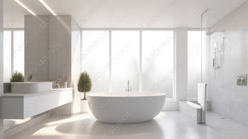 Luxury Bathroom Background. Stylish Interior Design. Generative AI.