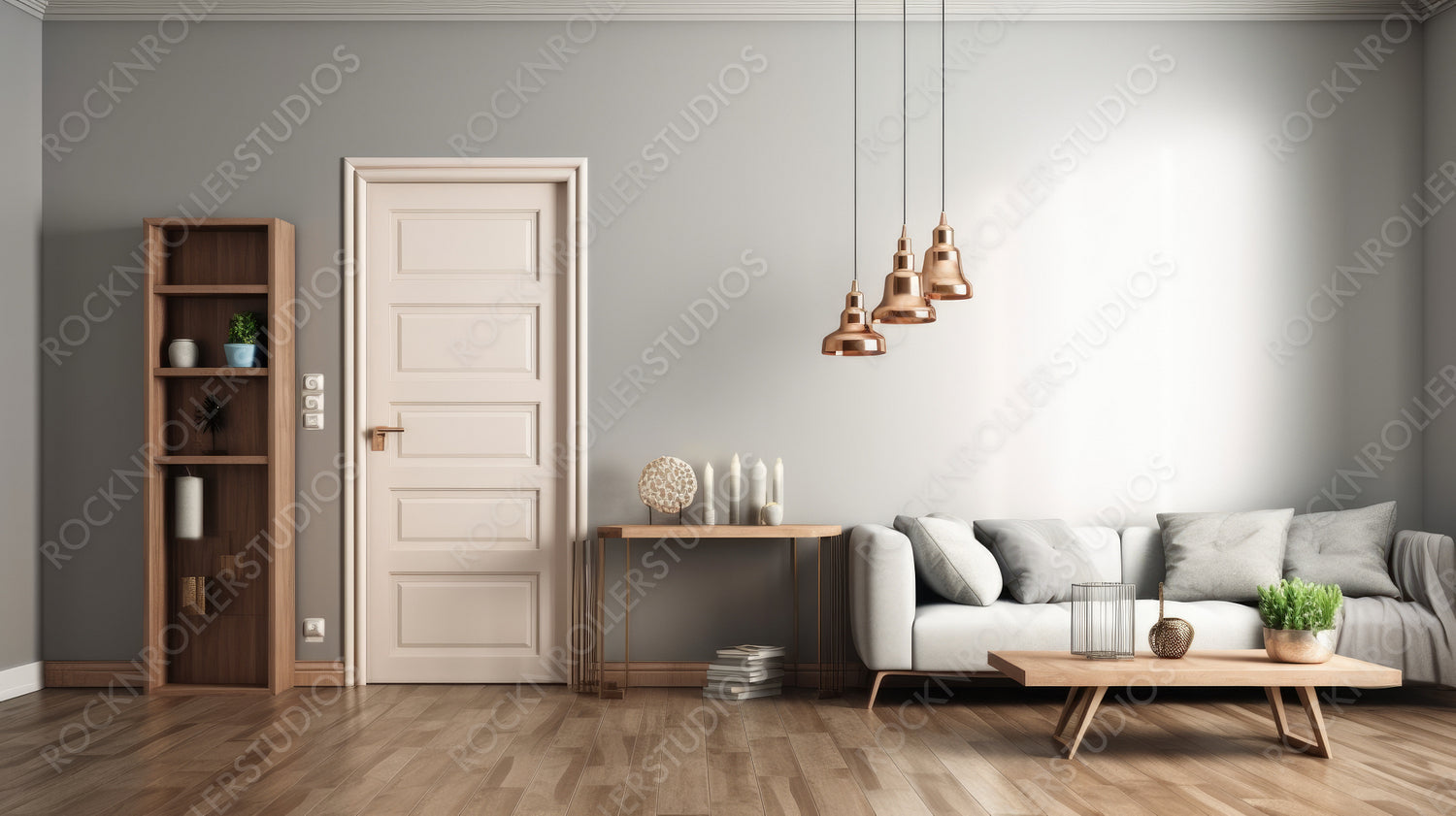 Contemporary Interior Design Background. Modern Living Room. Generative AI.