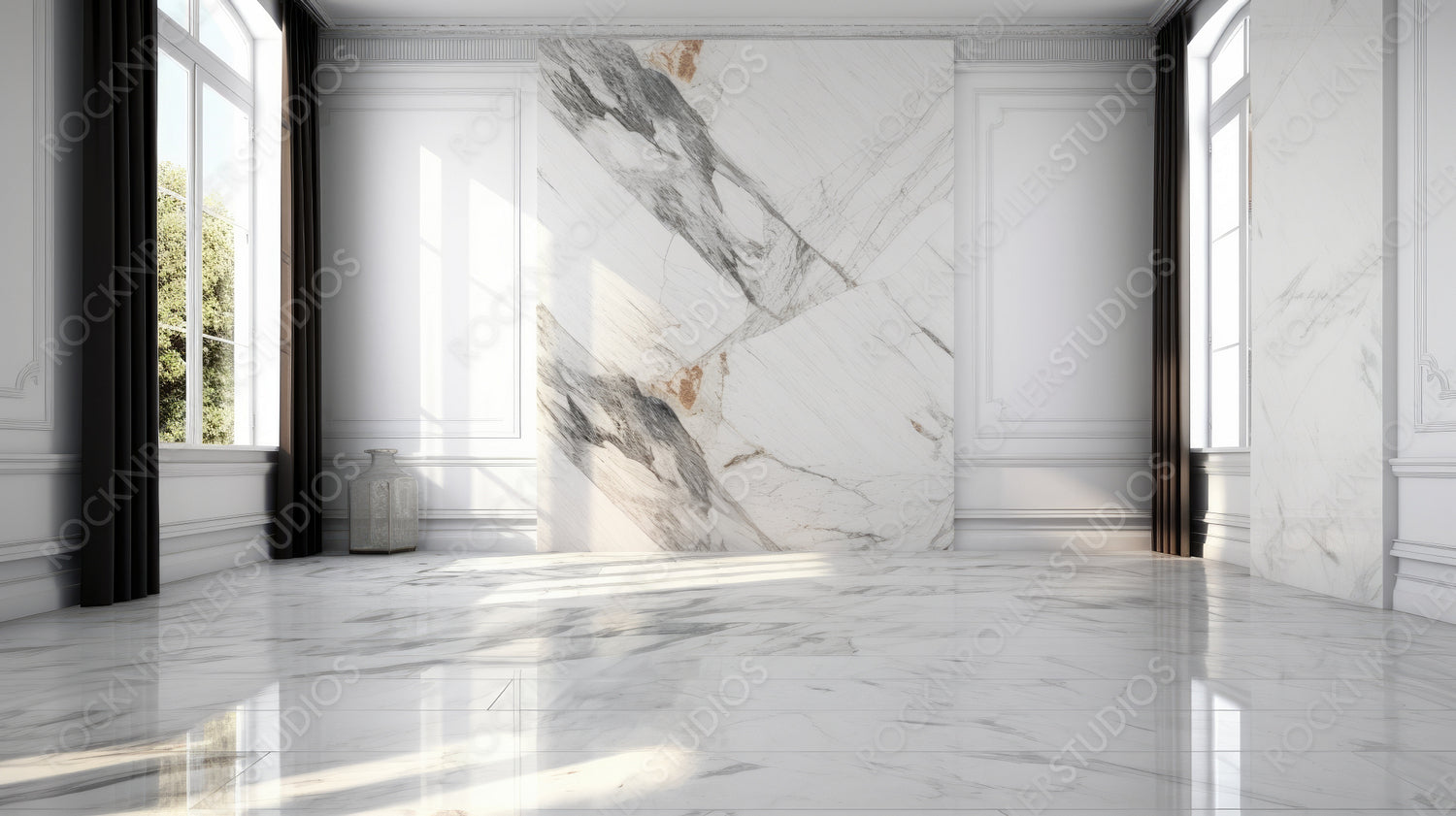 Luxury Interior Design Background. Stylish Living Room. Generative AI.