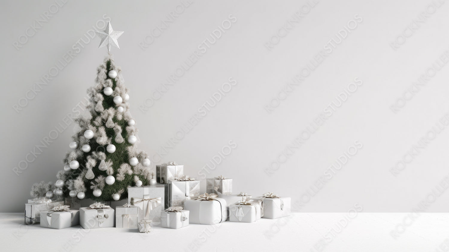 Christmas Interior Design Background. Contemporary Home. Generative AI.