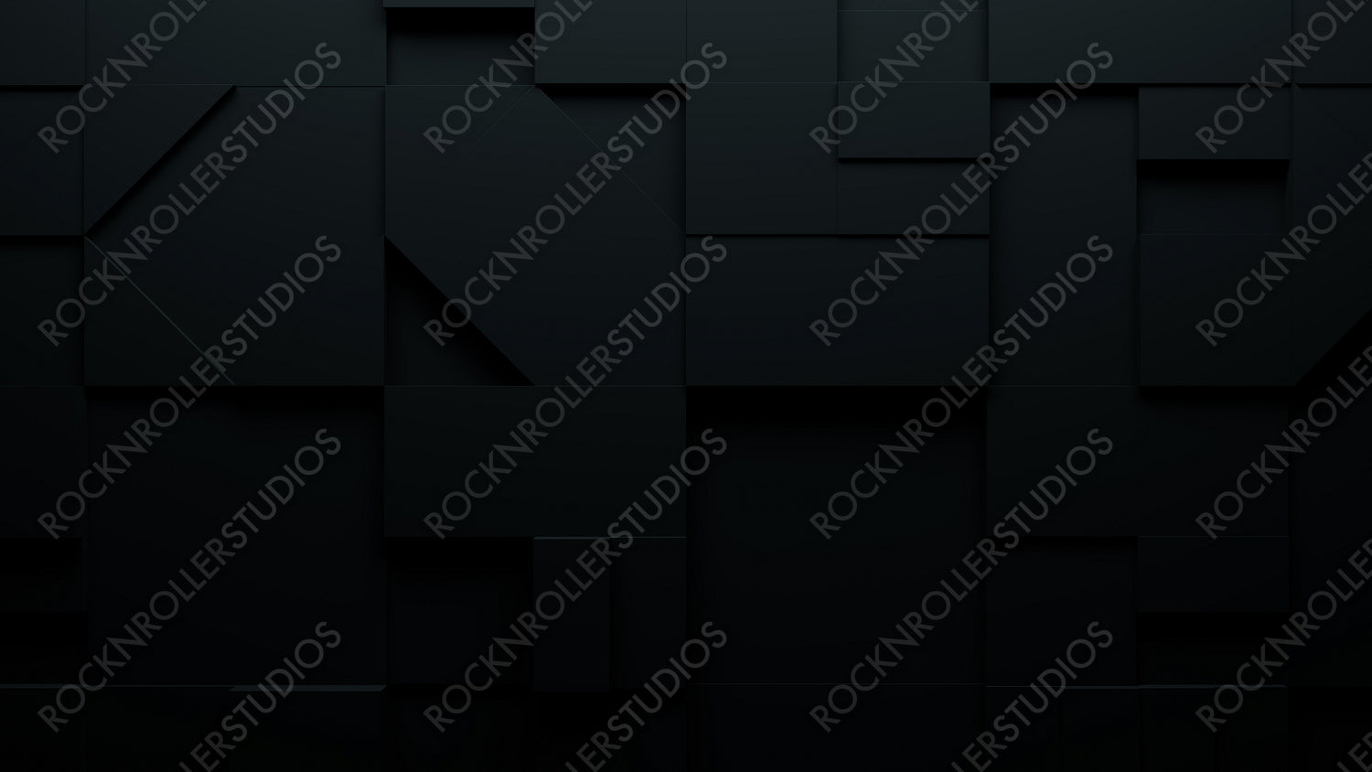 Black 3D Shapes neatly organized to make a Futuristic abstract background. 3D Render .