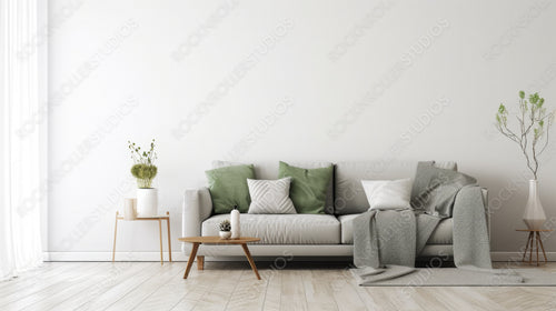 Stylish livingroom. Modern Interior Design Background. Generative AI.