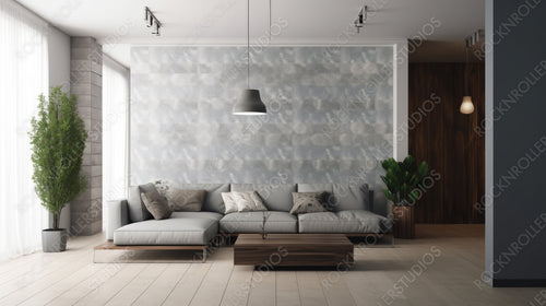 Modern Interior Design Background. Stylish Living Room. Generative AI.