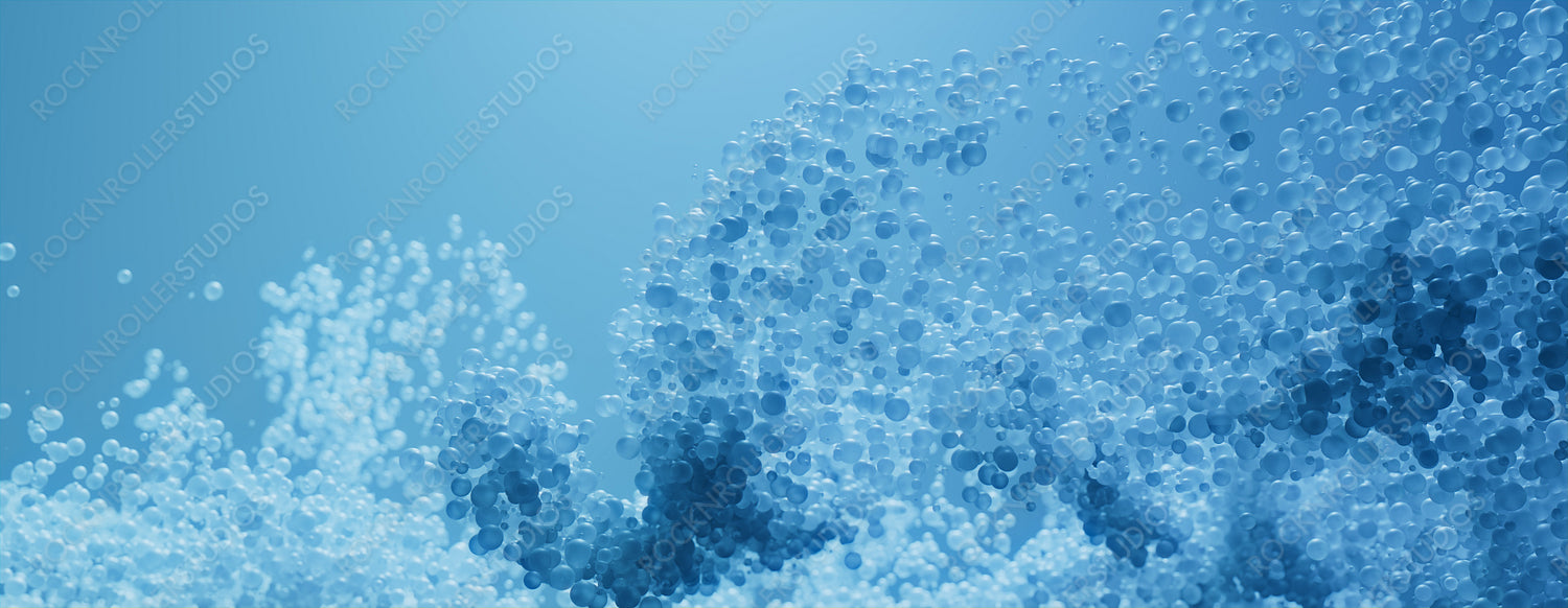 Blue Background with Futuristic, Suspended Particles. Medical or Innovative Research concept.