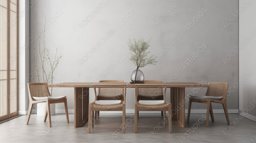 Minimal Dining room. Contemporary Interior Design Background. Generative AI.