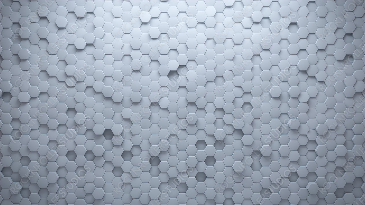 3D Tiles arranged to create a White wall. Semigloss, Hexagonal Background formed from Futuristic blocks. 3D Render