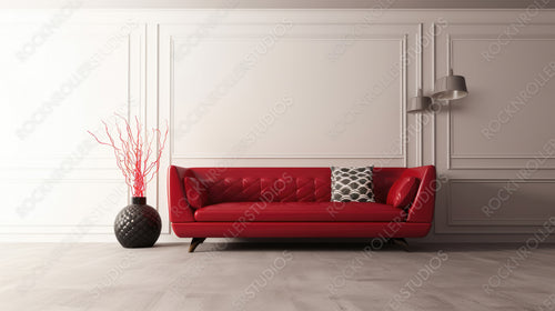 Modern Living Room Background. Contemporary Interior Design. Generative AI.