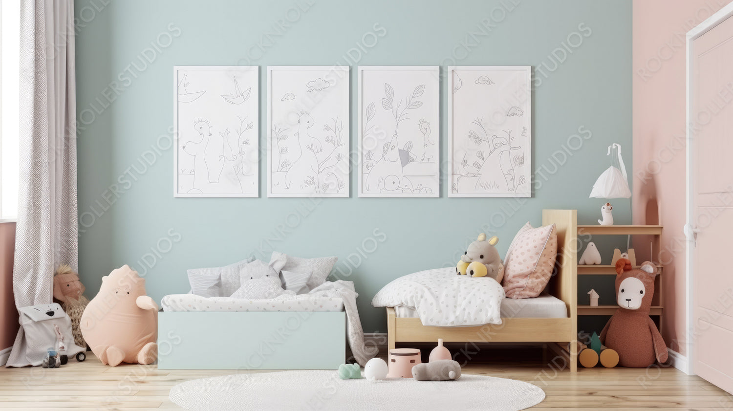 Contemporary Interior Design Background. Modern Poster Mockup. Generative AI.