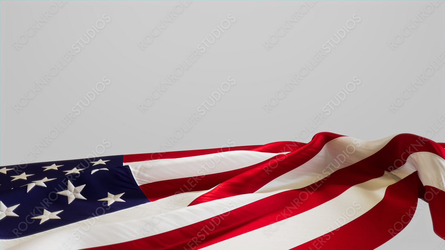 Veterans Day Banner with United States Flag, Isolated on White Background with Copy-Space.