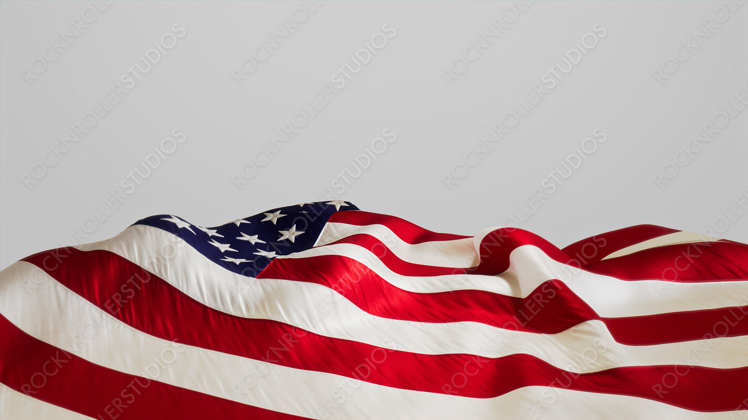 Presidents day Banner with American Flag, Isolated on White Background with Copy-Space.