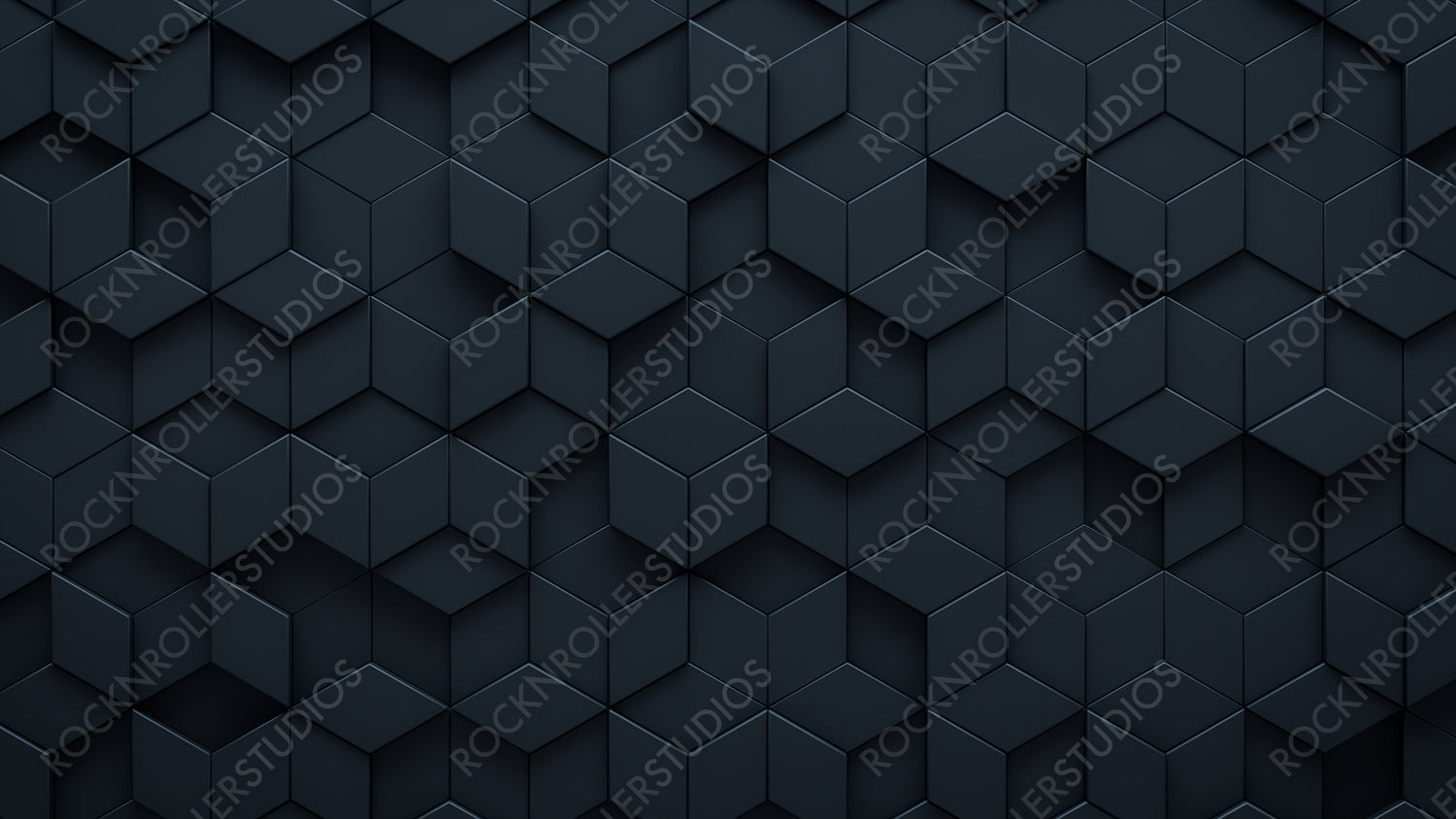 Futuristic, High Tech, dark background, with a diamond shape block structure. Wall texture with a 3D diamond tile pattern. 3D render