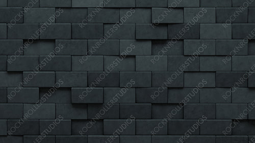 Semigloss, Polished Mosaic Tiles arranged in the shape of a wall. 3D, Rectangle, Bricks stacked to create a Concrete block background. 3D Render