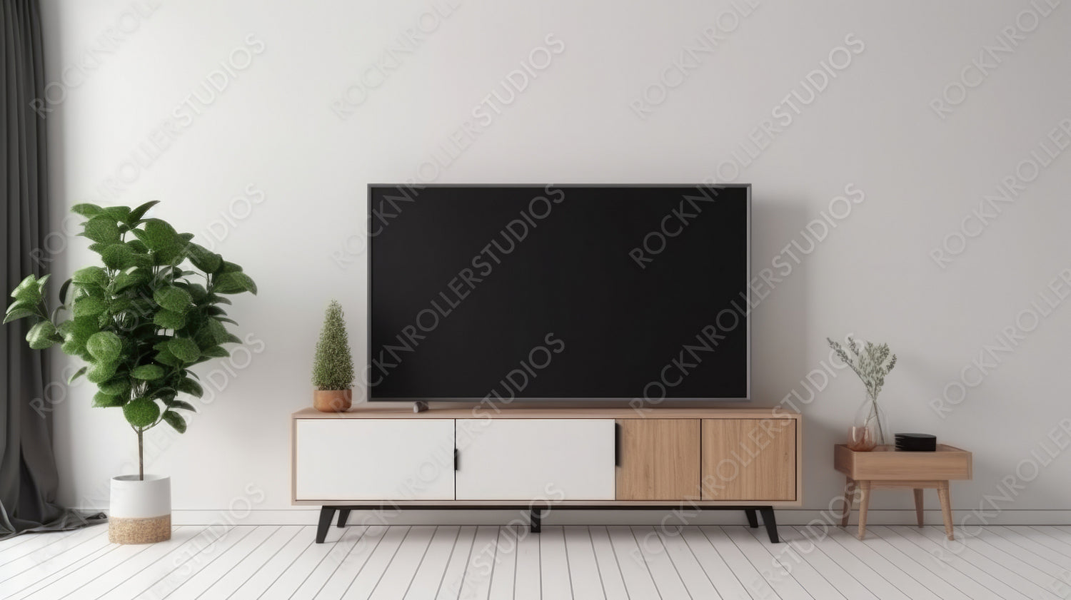 Contemporary Interior Design Background. Modern Living Room. Generative AI.