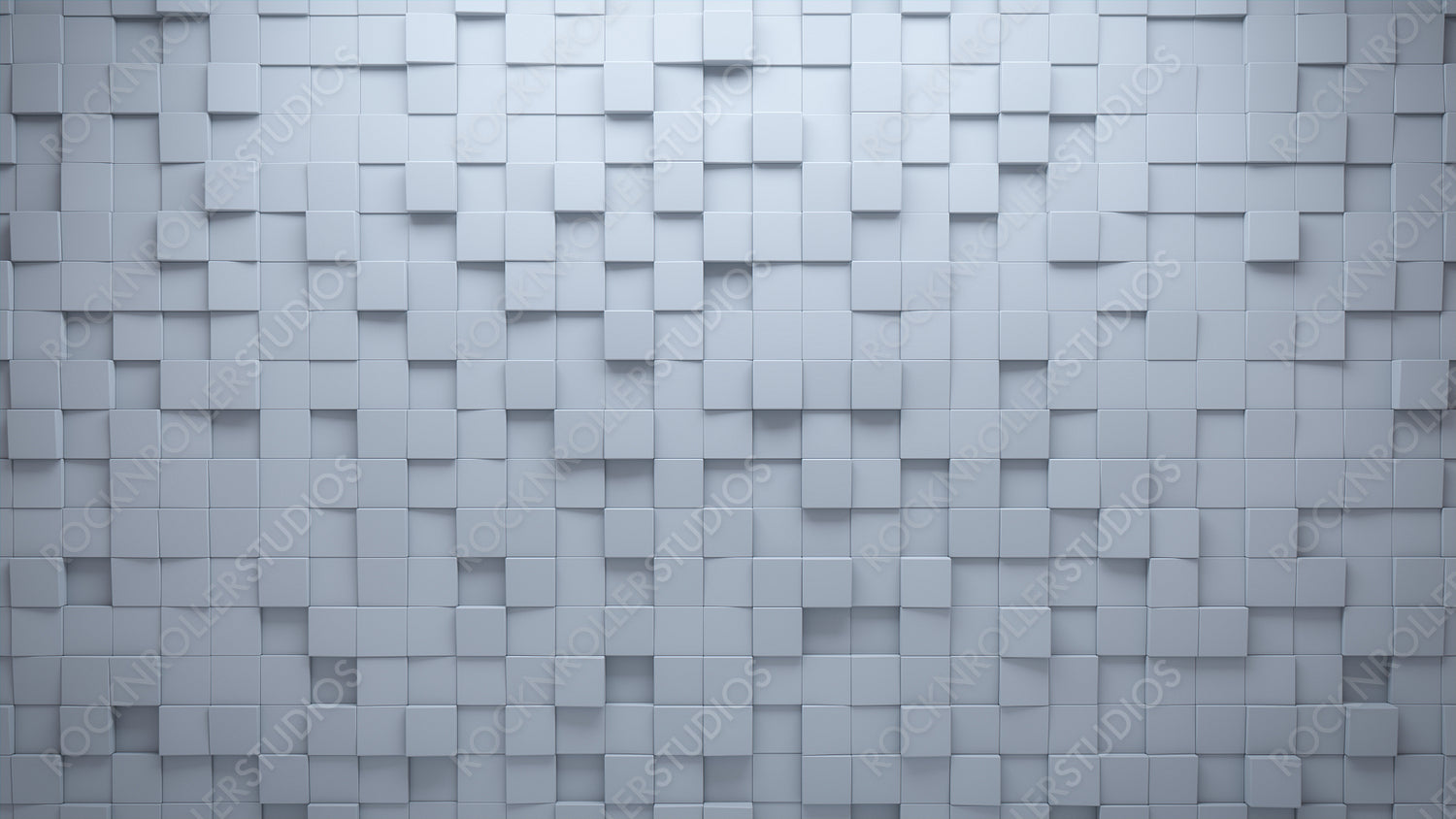 3D Tiles arranged to create a Semigloss wall. White, Futuristic Background formed from Square blocks. 3D Render
