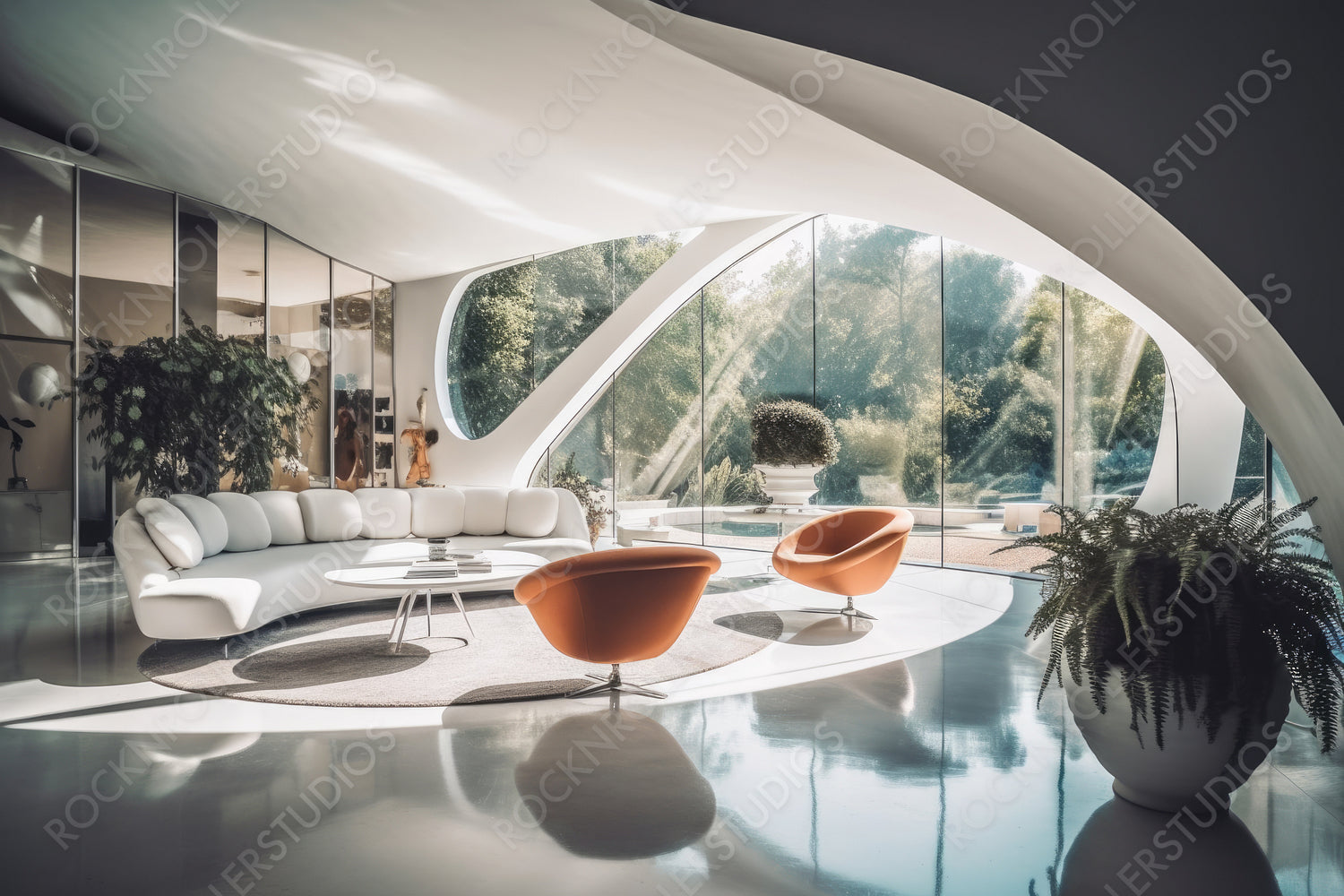 Modern Home. Stylish Interior Design Background. Generative AI.