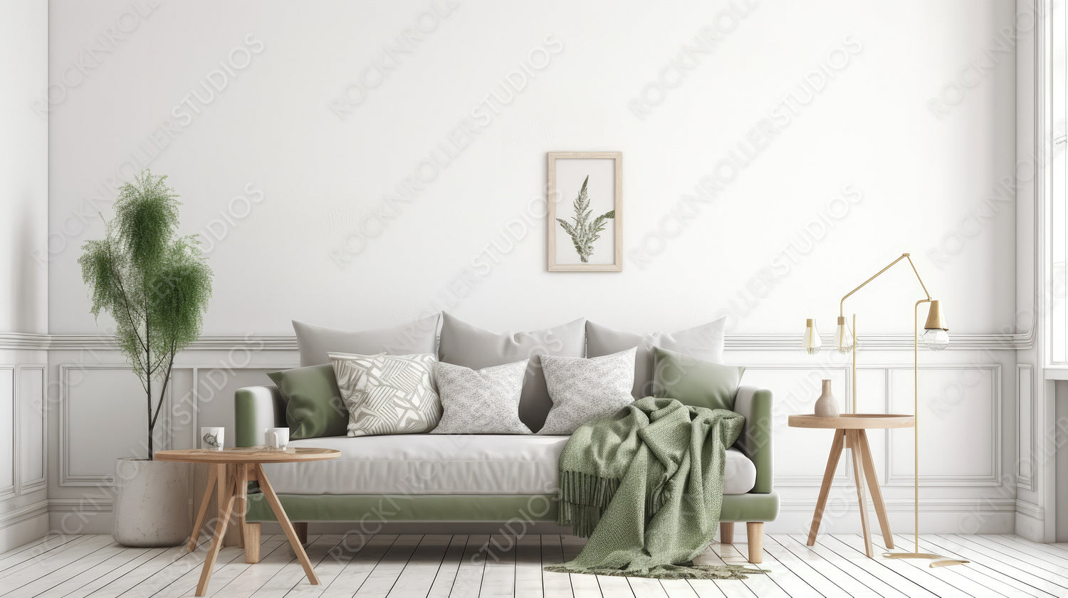 Contemporary Interior Design Background. Modern livingroom. Generative AI.