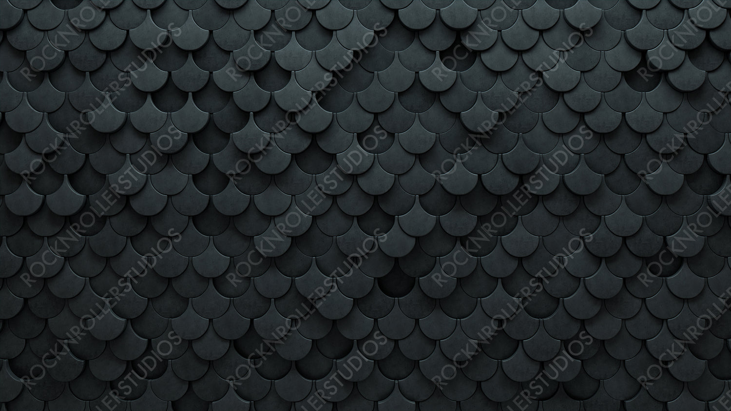 Concrete Tiles arranged to create a Fish Scale wall. 3D, Futuristic Background formed from Polished blocks. 3D Render