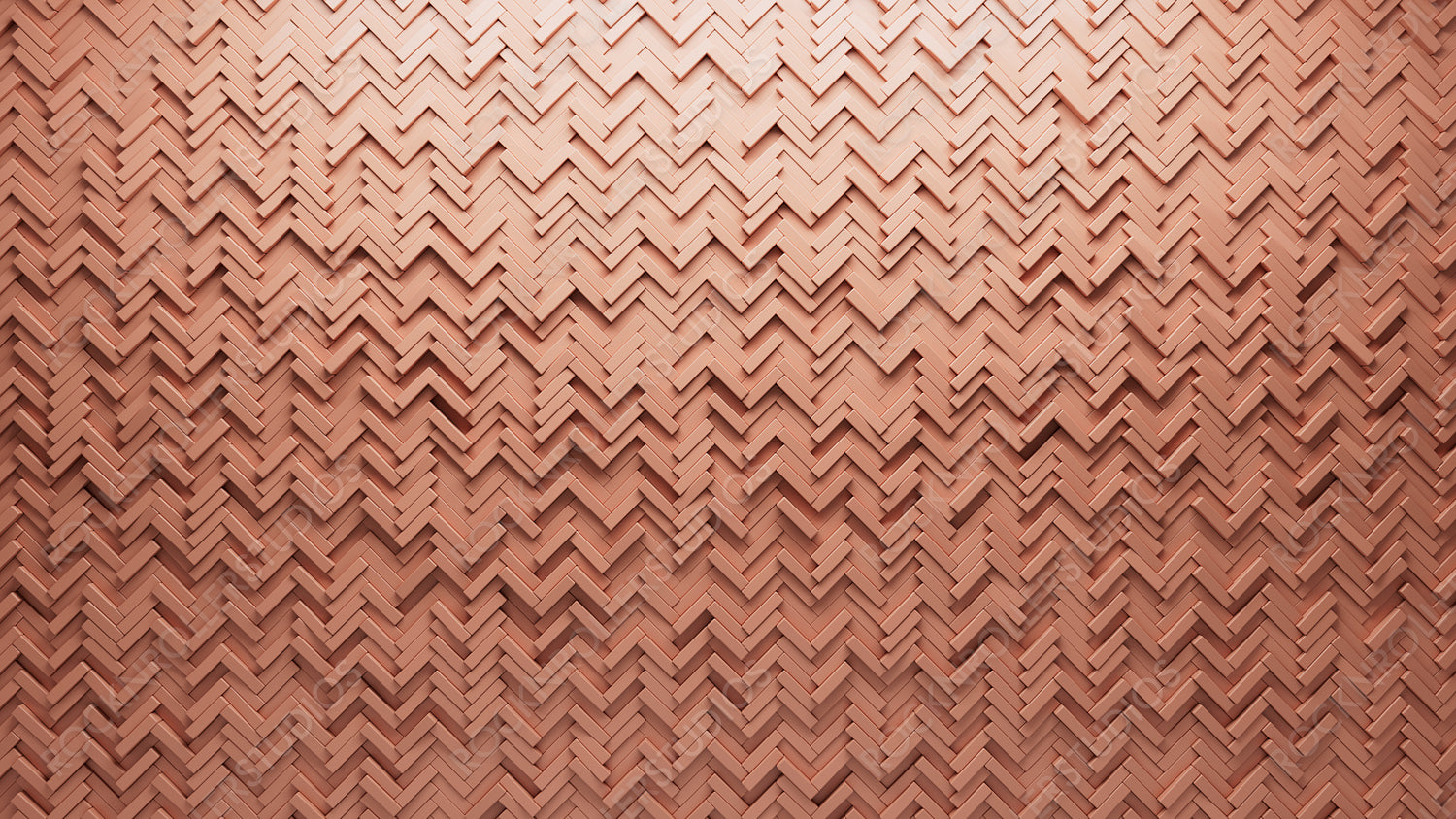 Futuristic, Peach Wall background with tiles. 3D, tile Wallpaper with Herringbone, Polished blocks. 3D Render