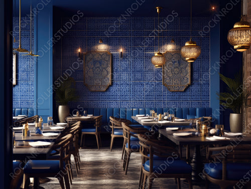 Minimal Interior Design Background. Stylish Restaurant. Generative AI.