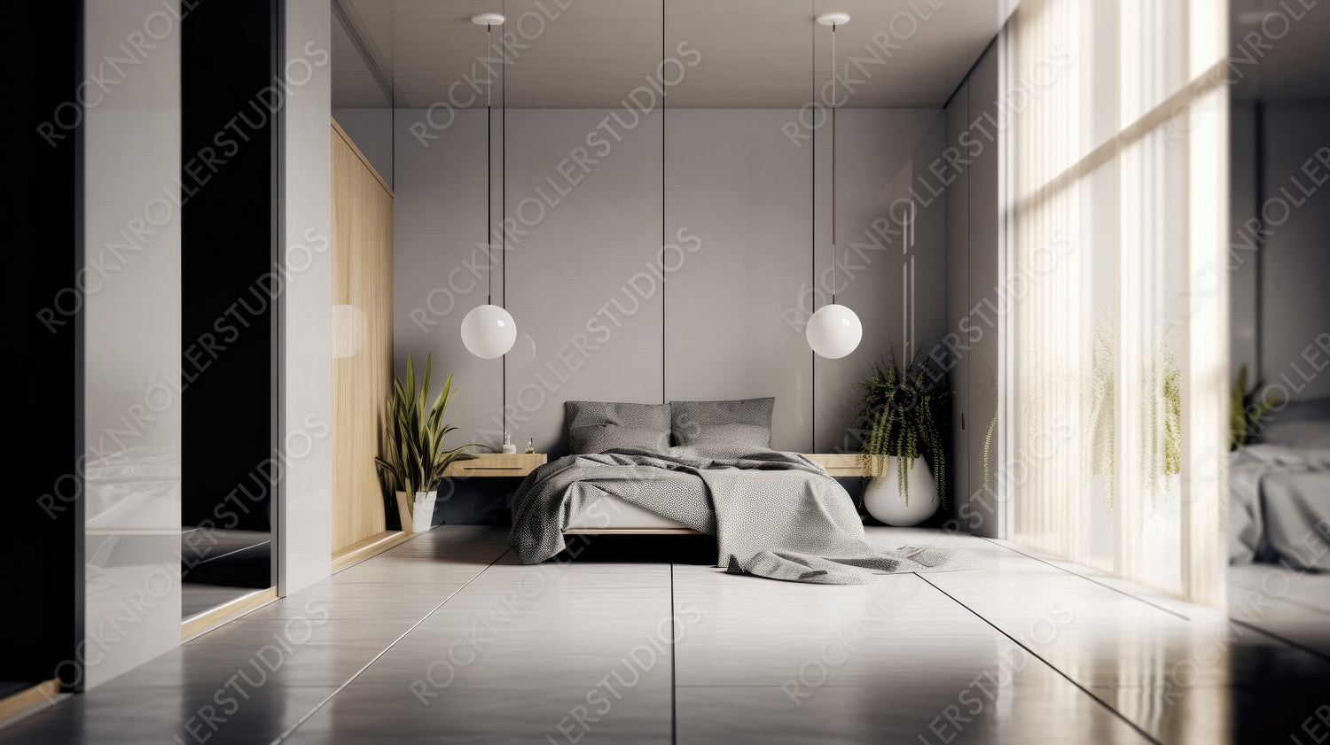 Contemporary Home. Modern Interior Design Background. Generative AI.