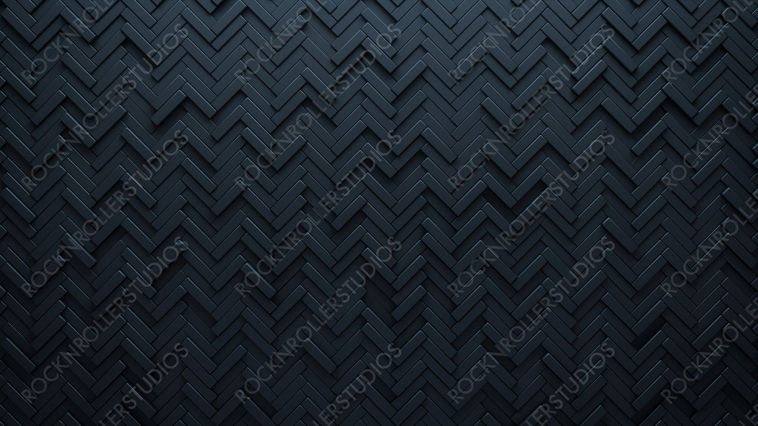 Futuristic, High Tech, dark background, with a herringbone block structure. Wall texture with a 3D parquet tile pattern. 3D render
