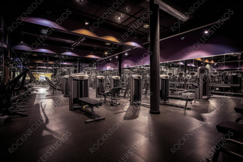 Modern Gym. Stylish Interior Design Background. Generative AI.