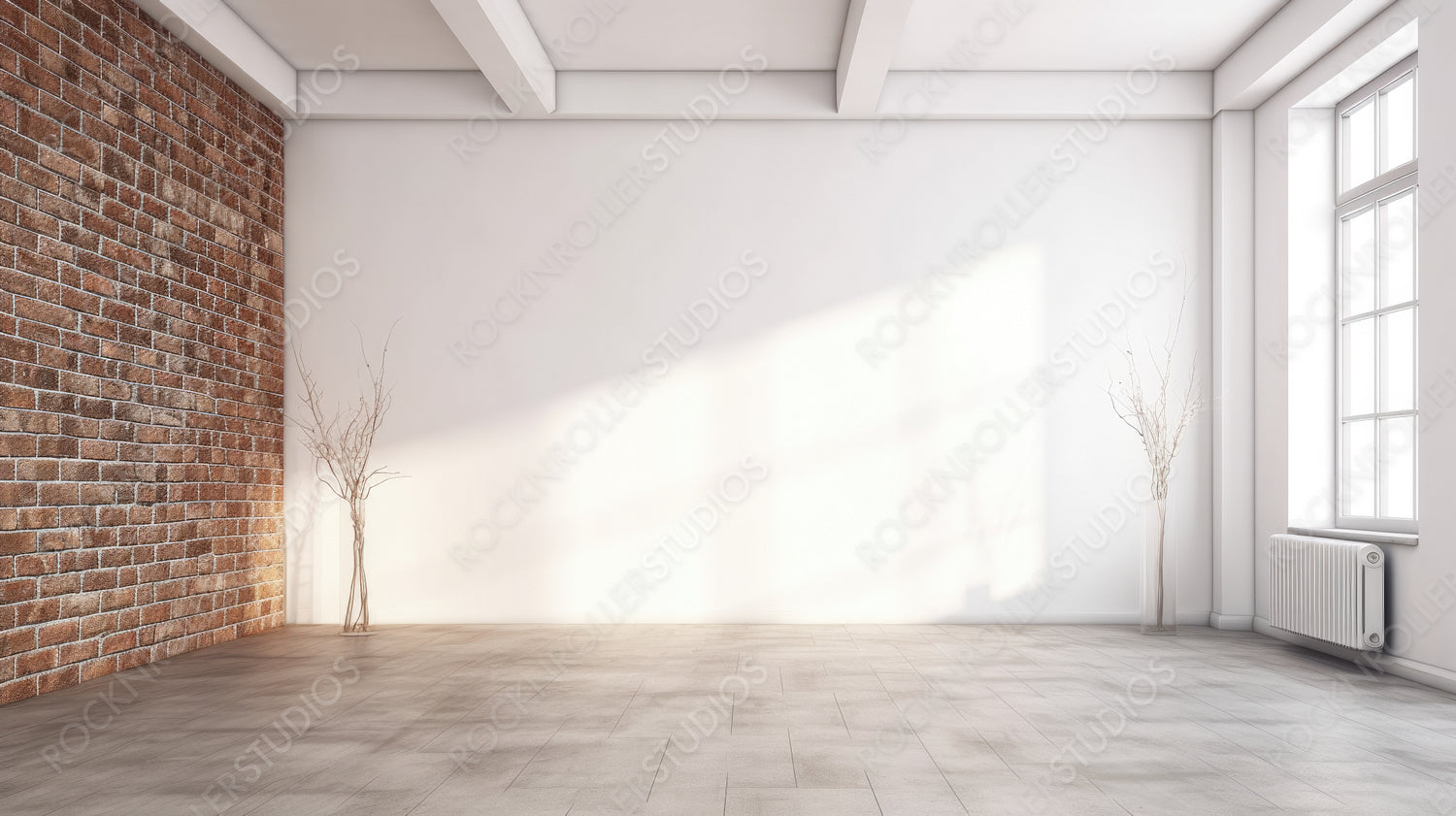 Modern Interior Design Background. Contemporary Room. Generative AI.