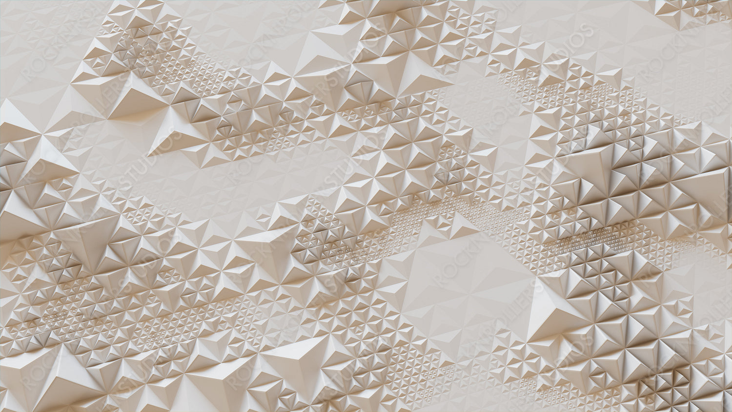 Light High Tech Surface with Tetrahedrons. White, Polygonal 3d Banner.