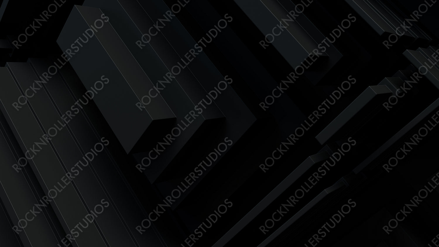 Black, Tech Background with a Geometric 3D Structure. Dark, Stepped design with Extruded Futuristic Forms. 3D Render.