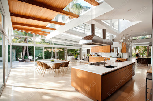 Minimal Kitchen Background. Stylish Interior Design. Generative AI.