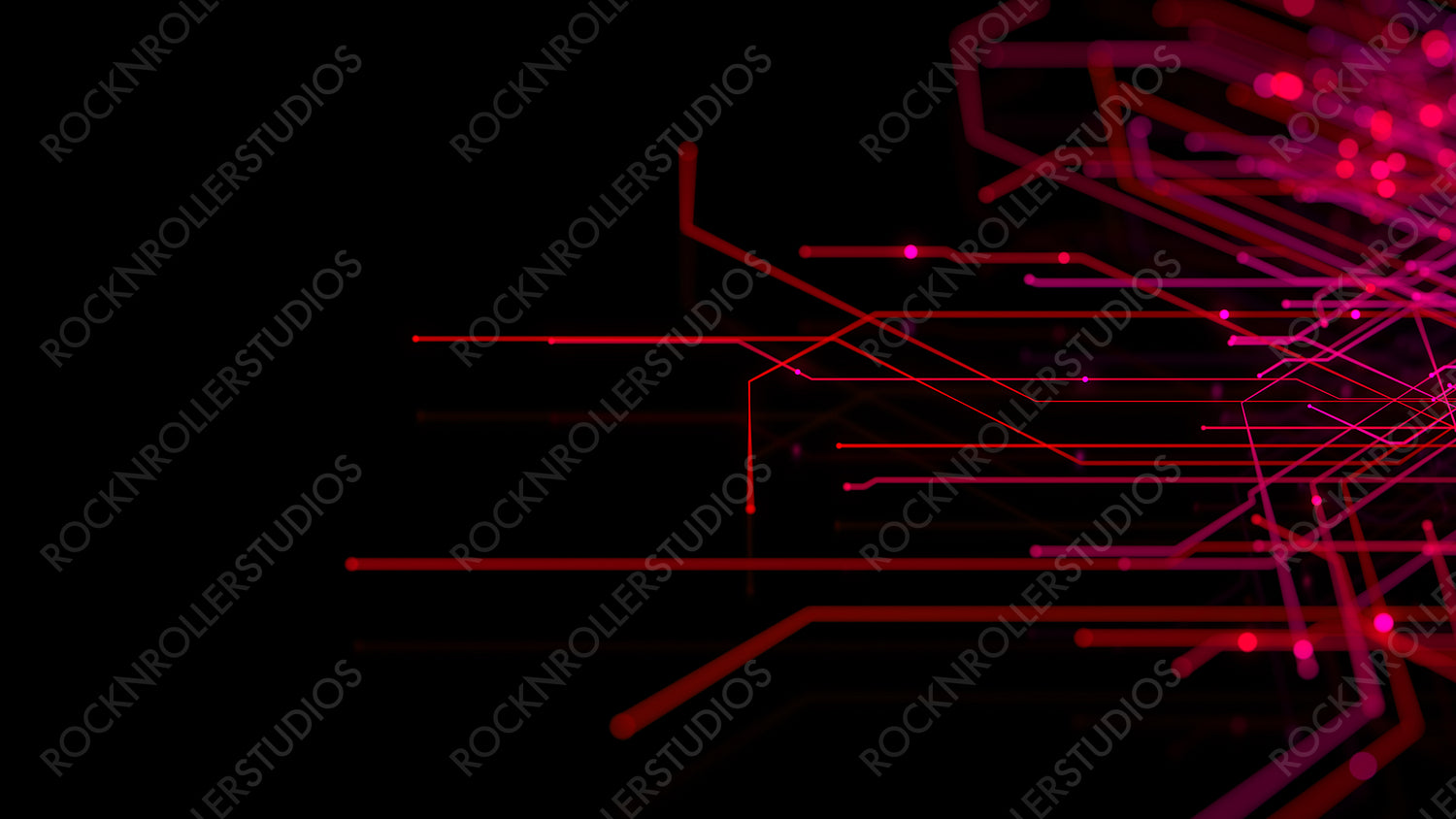 Futuristic Digital Lines form a High-Tech Structure. Red and Pink Connectivity Concept with copy-space.