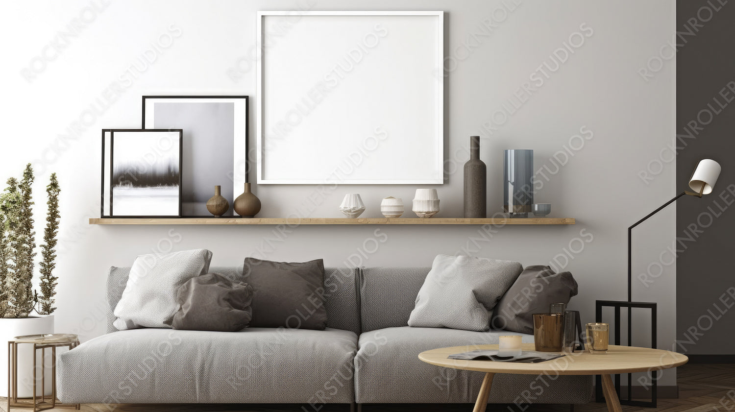 Contemporary Interior Design Background. Modern Living Room. Generative AI.