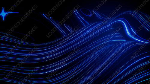 Sound Wave and Audio Technology Concept. Blue, Futuristic Digital Style. 3D Render.
