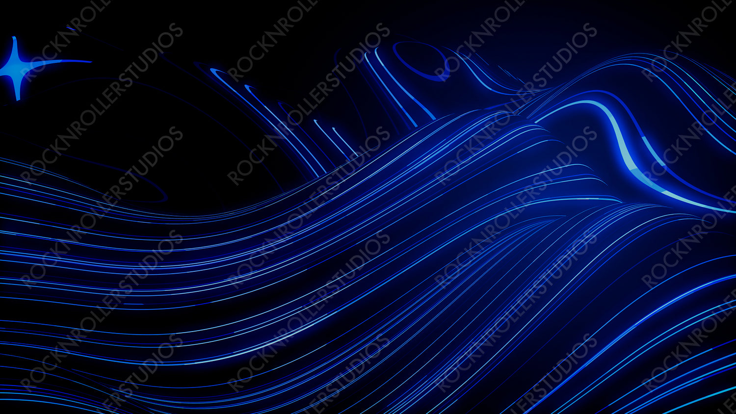 Sound Wave and Audio Technology Concept. Blue, Futuristic Digital Style. 3D Render.