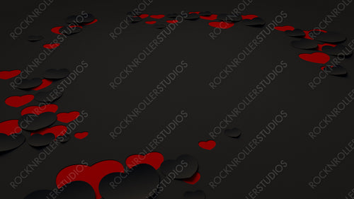 Paper Heart background with copy space. Black and Red Valentine's day Wallpaper with cut-out love hearts.