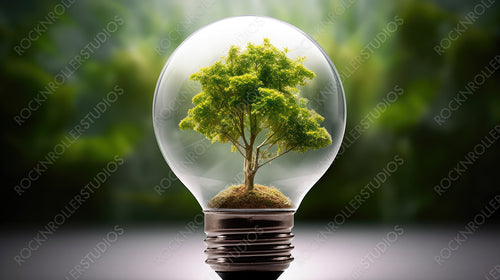 Tree Inside Light Bulb.