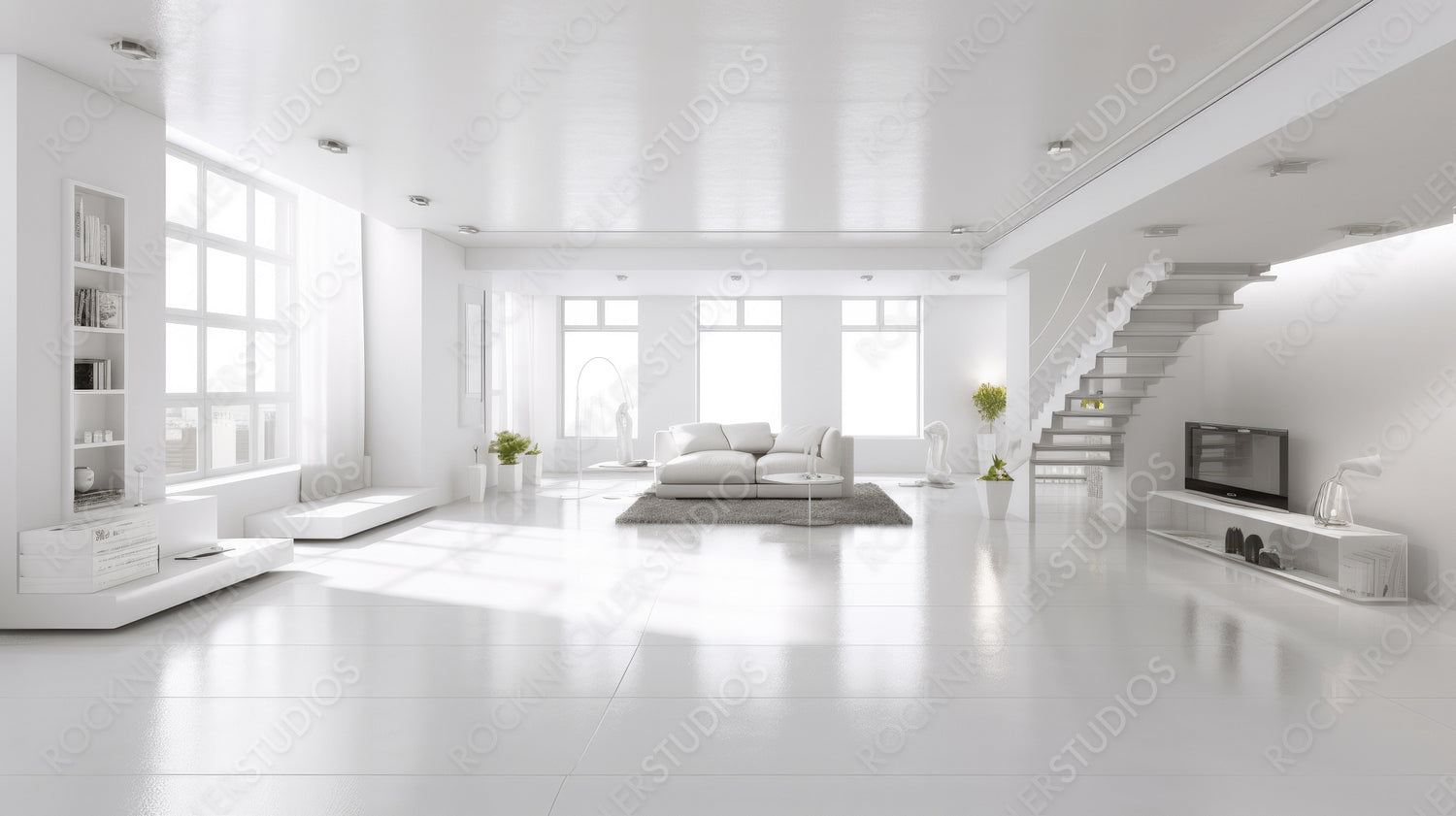 Stylish Home. Modern Interior Design Background. Generative AI.