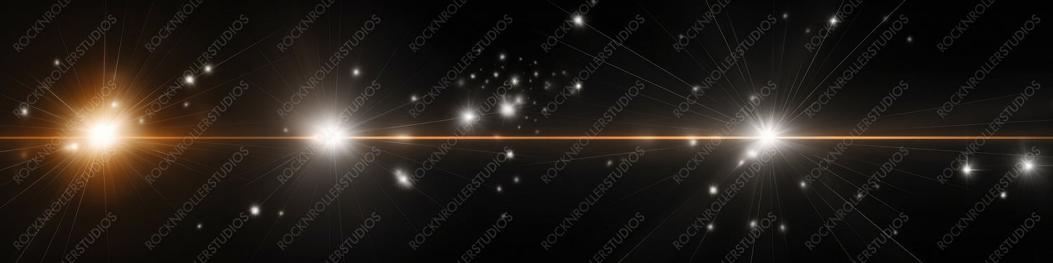 Flash Light on Black Background. Glow Sparkle Effect. Abstract Lens Flare Ignition. Flashing Lights