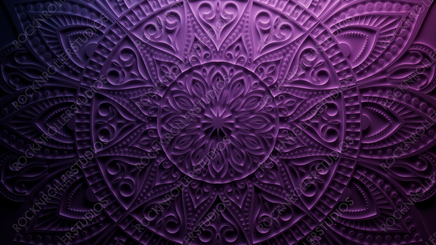 Diwali Concept featuring a Purple Three-dimensional Ornamental Flower. Celebration Wallpaper. 3D Render.