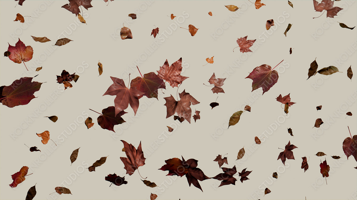 Autumn themed Wallpaper, with Leaves against Grey Color. Seasonal Banner with copy-space.