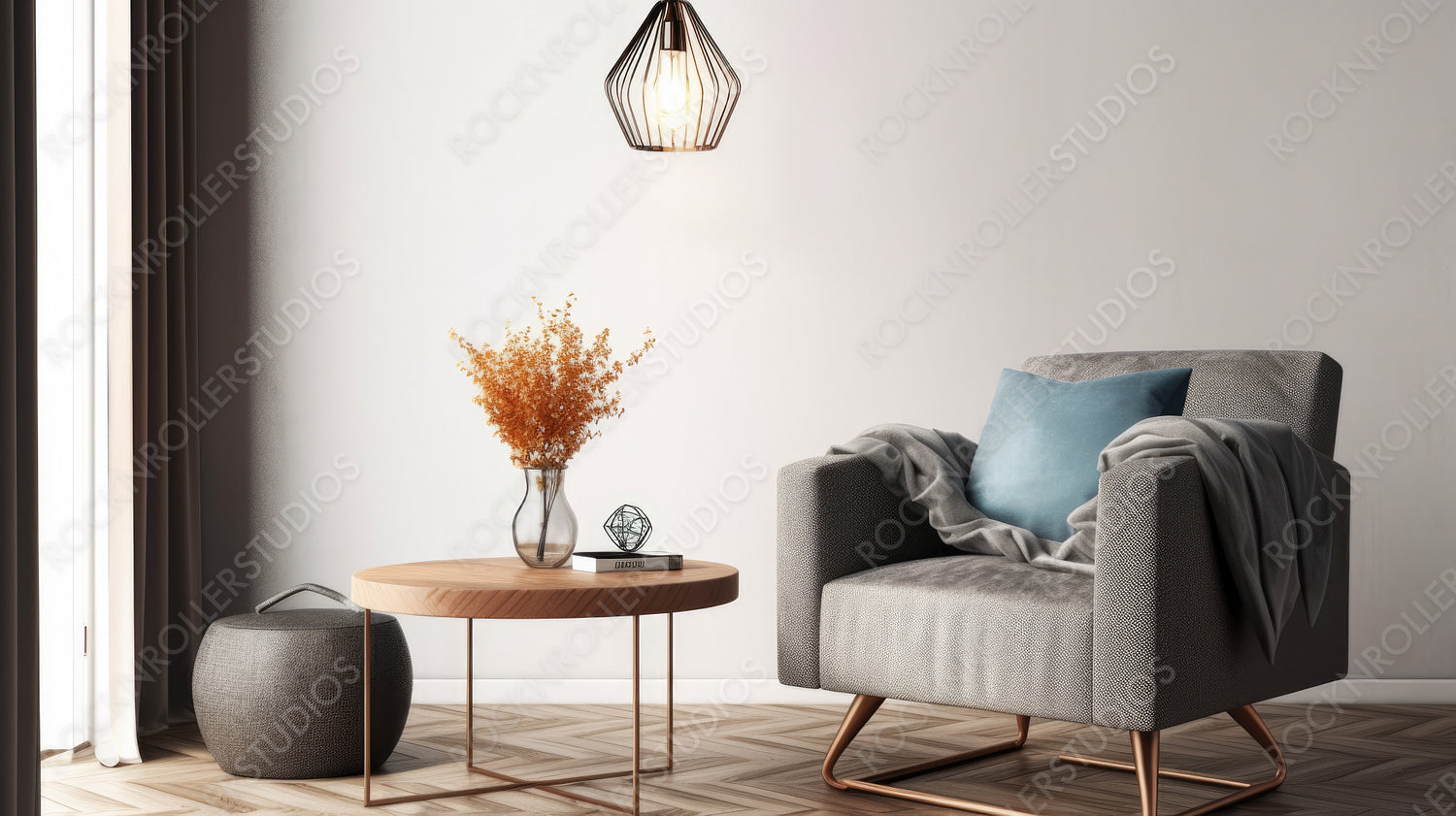 Stylish Interior Design Background. Modern Home. Generative AI.