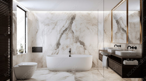 Luxury Bathroom Background. Stylish Interior Design. Generative AI.