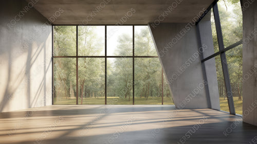 Loft Interior Design Background. Contemporary Room. Generative AI.